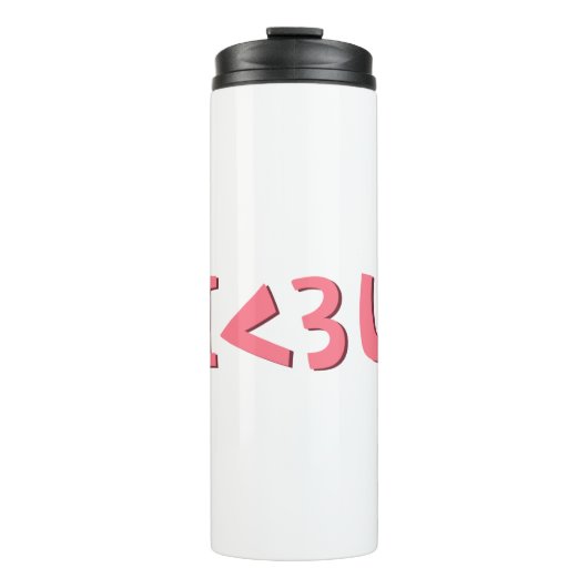 Pink I Liebe Sie typografische Gestaltungselement Thermosbecher (Vorderseite)