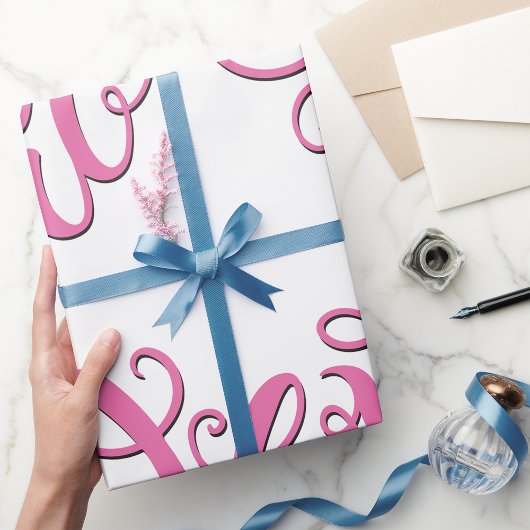 Pink I Liebe You Geschenkpapier