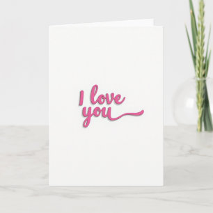 Pink I Love You Grußkarte Karte