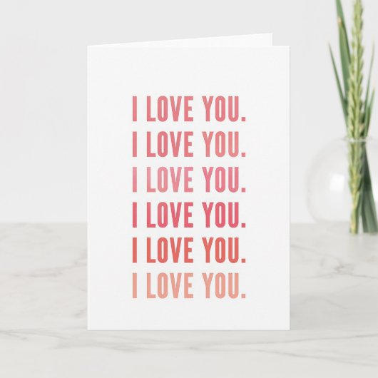 Pink I Love You Message Card Karte (Vorderseite)