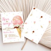 Pink Ice Cream Baby Dusche Einladung