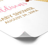 Pink Ice Cream Baby Dusche Empfang Poster (Ecke)