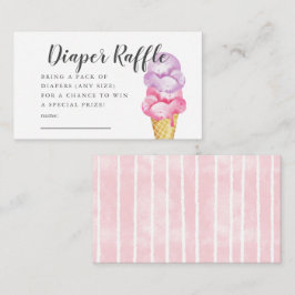 Pink Ice Cream Baby Duschkabine Windelwanne Raffle Begleitkarte