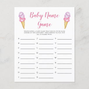 Pink Ice Cream Baby Name Duschspiel