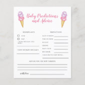 Pink Ice Cream Baby Predictions & Advice Card (Vorderseite)