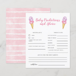 Pink Ice Cream Baby Predictions & Advice Card