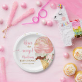 Pink Ice Cream Baby Shower  Pappteller (Party)