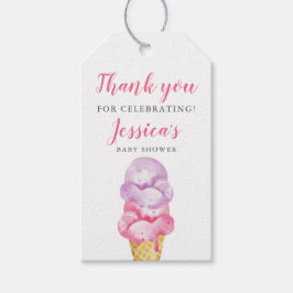 Pink Ice Cream Baby Shower Tags Geschenkanhänger