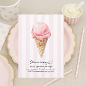 Pink Ice Cream Cone Birthday | Editable Summer Einladung