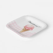 Pink Ice Cream Cone Birthday Party Pappteller (Gewinkelt)
