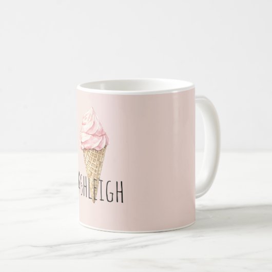 Pink Ice Cream Cone Kaffeetasse (VorderseiteRechts)