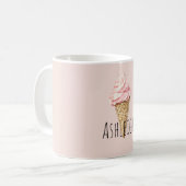 Pink Ice Cream Cone Kaffeetasse (Vorderseite Links)