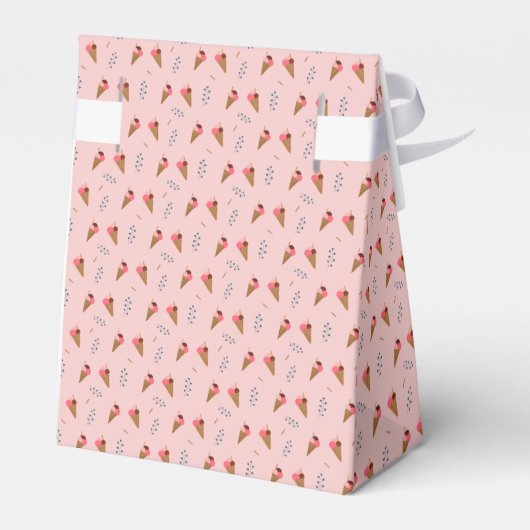 Pink Ice Cream Cone Pattern Girl's First Birthday Geschenkschachtel (Rückseite)