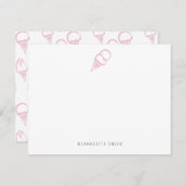 Pink Ice Cream Stationierungskarte Mitteilungskarte (Vorne/Hinten)