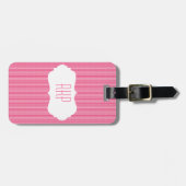 Pink Ice Cream Stripes Spaß individuell einstellba Gepäckanhänger (Vorderseite horizontal)
