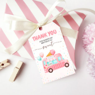 Pink Ice Cream Truck Hier ist der Scoop Geburtstag Geschenkanhänger