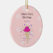 Pink Ice Creme Cone Baby First Christmas Keramik Ornament (Rechts)