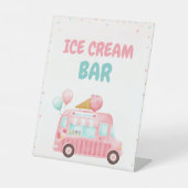 Pink Ice Creme LKW Ice Creme Bar Sockelschild (Vorderseite)