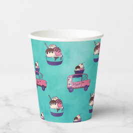 Pink Ice Creme Truck Pappbecher