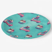 Pink Ice Creme Truck Pappteller (Schrägansicht)