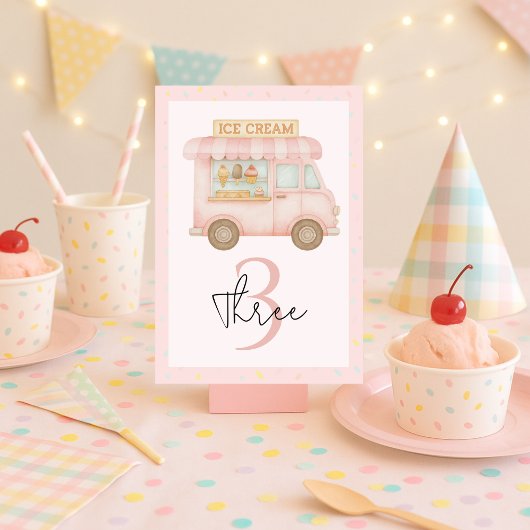 Pink Ice Creme Truck Tischnummer