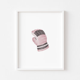 Pink Ice Hockey Handschuhe Wandkunst Poster
