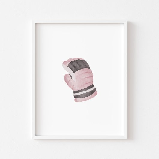 Pink Ice Hockey Handschuhe Wandkunst Poster