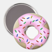 Pink Iced Doughnut Magnet (Vorderseite/Rückseite)
