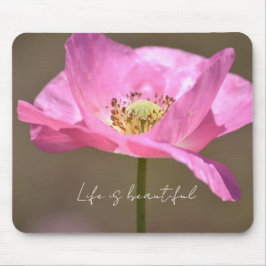 Pink Iceland Poppy Flower (photography by me) Mousepad