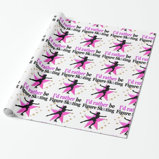 PINK, ICH WÄRE ETWAS EIS SKATEN DESIGN GESCHENKPAPIER (Ungerollt)