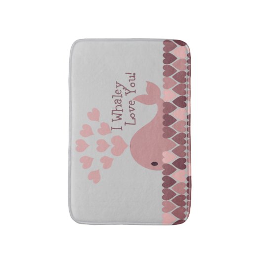 Pink ich whaley Liebe Sie! Badematte (Vorderseite Vertikal)