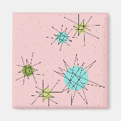 Pink Iconic Atomic Starbursts Magnet (Vorne)