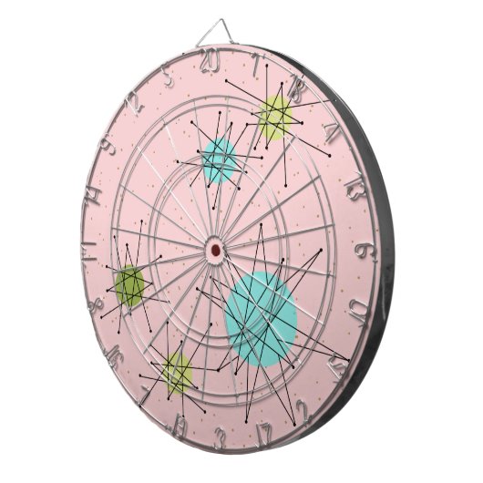 Pink Iconic Atomic Sternexplosion Dart Board Dartscheibe (Vorderseite rechts)
