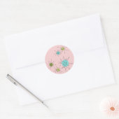 Pink Iconic Atomic Sternexplosion Round Stickers (Umschlag)
