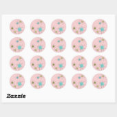 Pink Iconic Atomic Sternexplosion Round Stickers (Blatt)