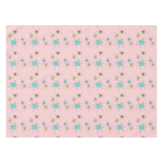 Pink Iconic Atomic Sternexplosion Tablecloth Tischdecke (Vorderseite (Horizontal))