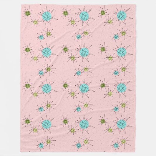 Pink Iconic Atomic Sternexplosionen Fleece Blanket (Vorderseite)