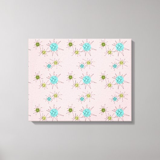 Pink Iconic Atomic Sternexplosionen Stretched Lein Leinwanddruck (Vorderseite)