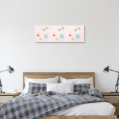 Pink Iconic Atomic Sternexplosionen Stretched Lein Leinwanddruck (Insitu (Schlafzimmer))
