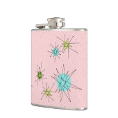 Pink Iconic Atomic Sternexplosionen Vinyl Wrapped  Flachmann (Links)