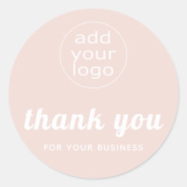 Pink Ihr Logo danke Ihnen für Ihr Geschäft Runder Aufkleber