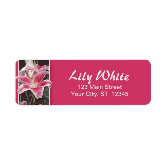 Pink Iily Return Address Label (Vorne)