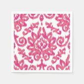 Pink Ikat Boho Whimsical Ethnic Girly White & Pink Serviette (Vorderseite)