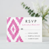 Pink Ikat UAWG RSVP Karte (Stehend Vorderseite)