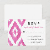 Pink Ikat UAWG RSVP Karte (Vorne/Hinten)