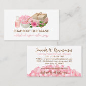 Pink Illustration Handmade Craft Soap Maker Visitenkarte (Vorne/Hinten)