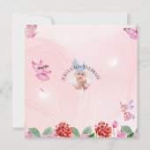 Pink Illustrative Butterfly Geburtstagseinladung Einladung (Rückseite)