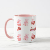 Pink Illustrative Happy Valentine's Day Classic Tasse (Links)