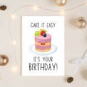 Pink Illustriert Simple Funny Birthday Card Dankeskarte