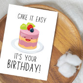 Pink Illustriert Simple Funny Birthday Card Dankeskarte